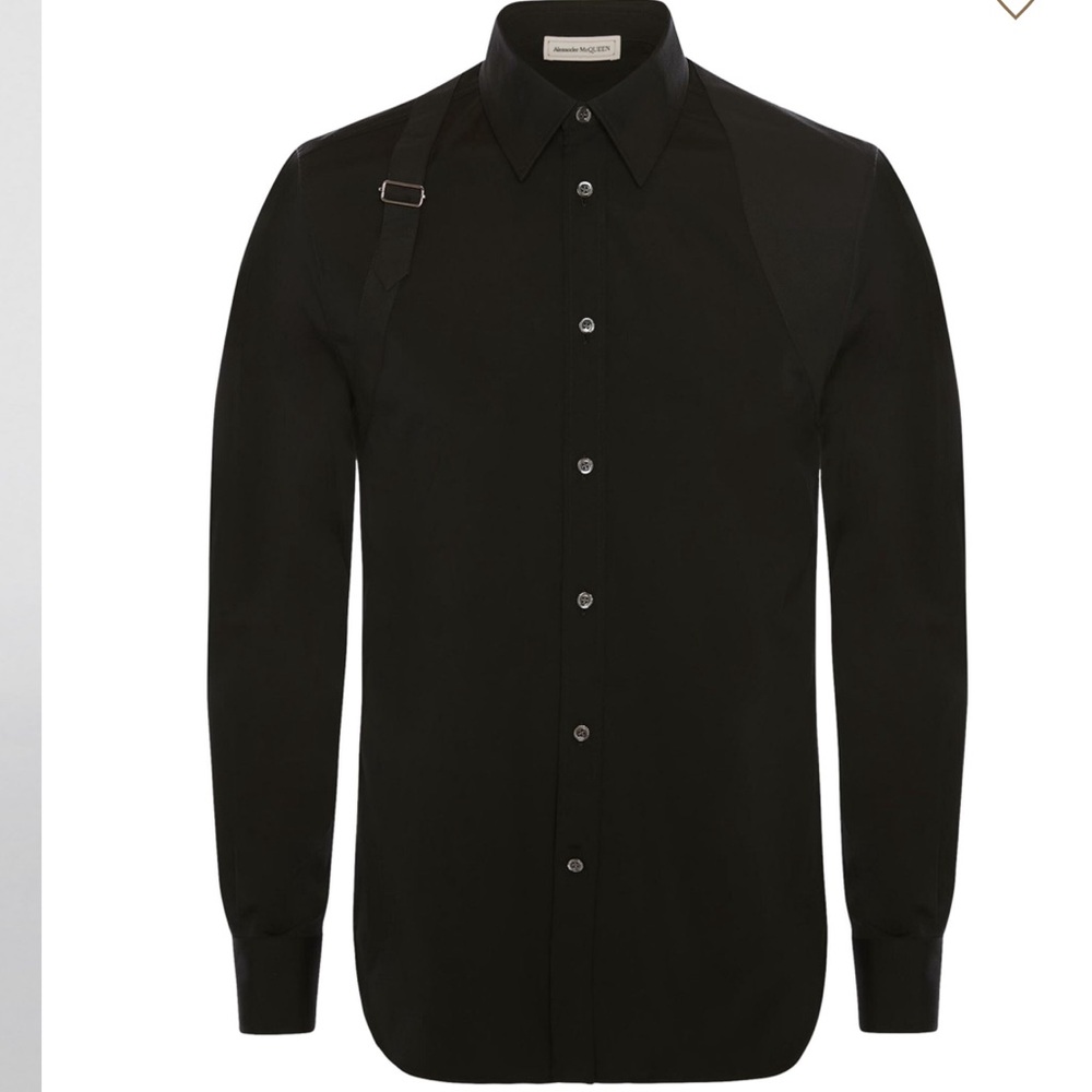 Alexander McQueen Men’s Buckle Detailed Harness Buttoned Shirt - NWT Size 16.5